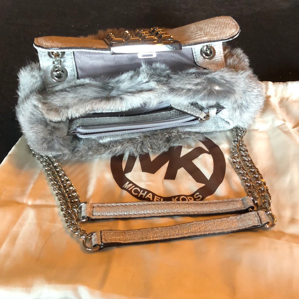 Michael Kors Gray Fur Handbag - Picture 2 of 7